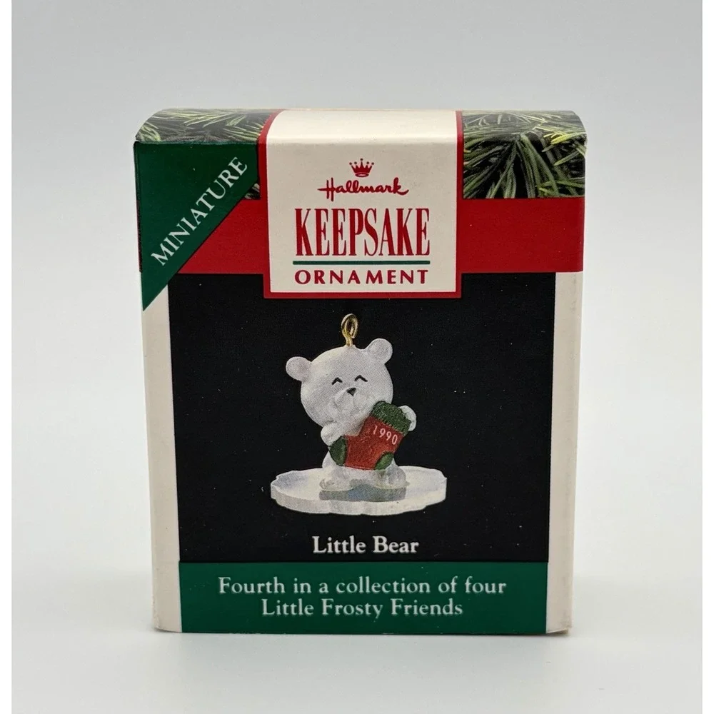 Hallmark Miniature Keepsake Ornament Little Bear 1990 Frosty Friends 4th Vintage